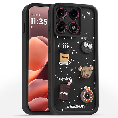 Moto Edge 70 Pro 5G Bear Coffee phone cover in black by Pikkme