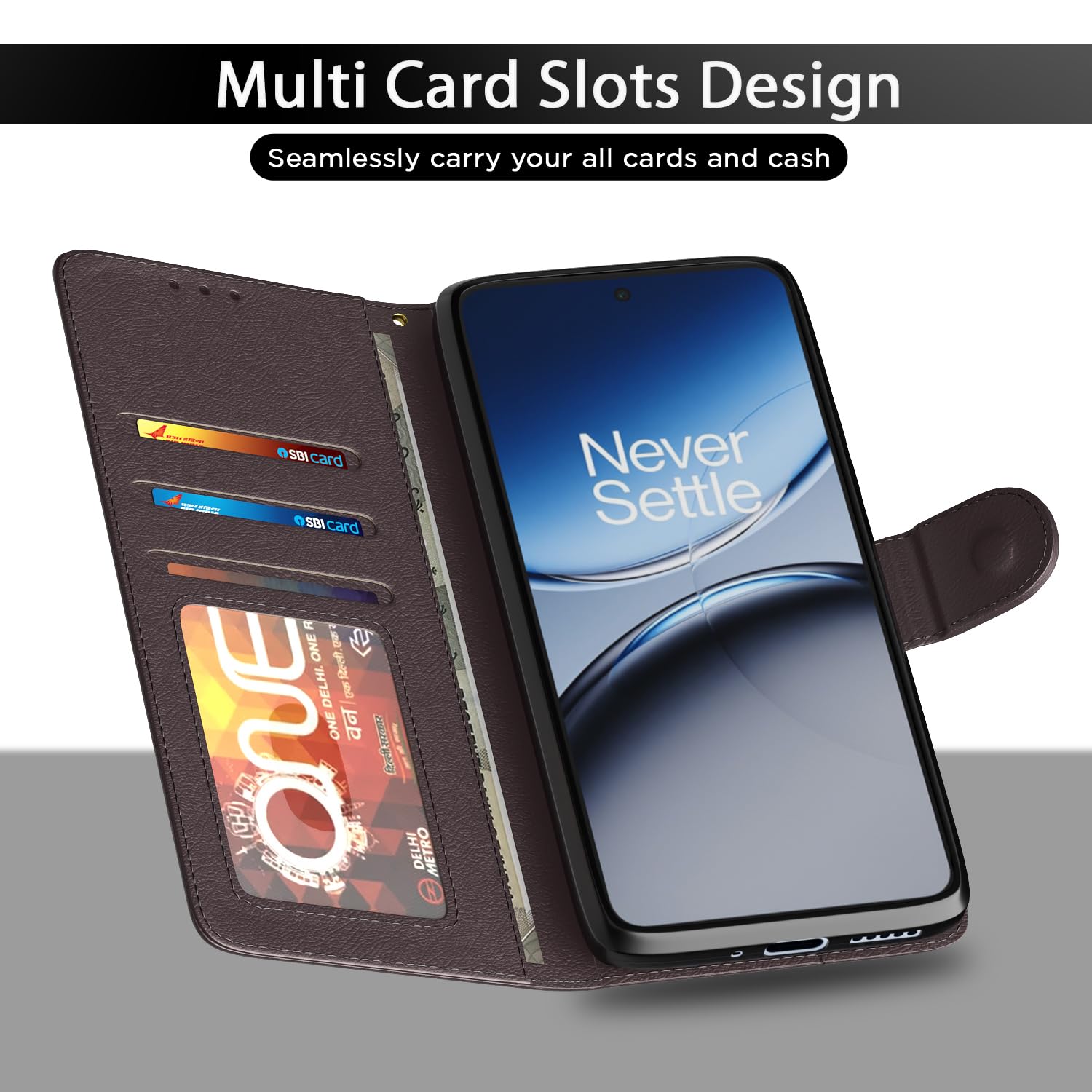 Pikkme OnePlus Nord coffee mobile flip cover – photo 5