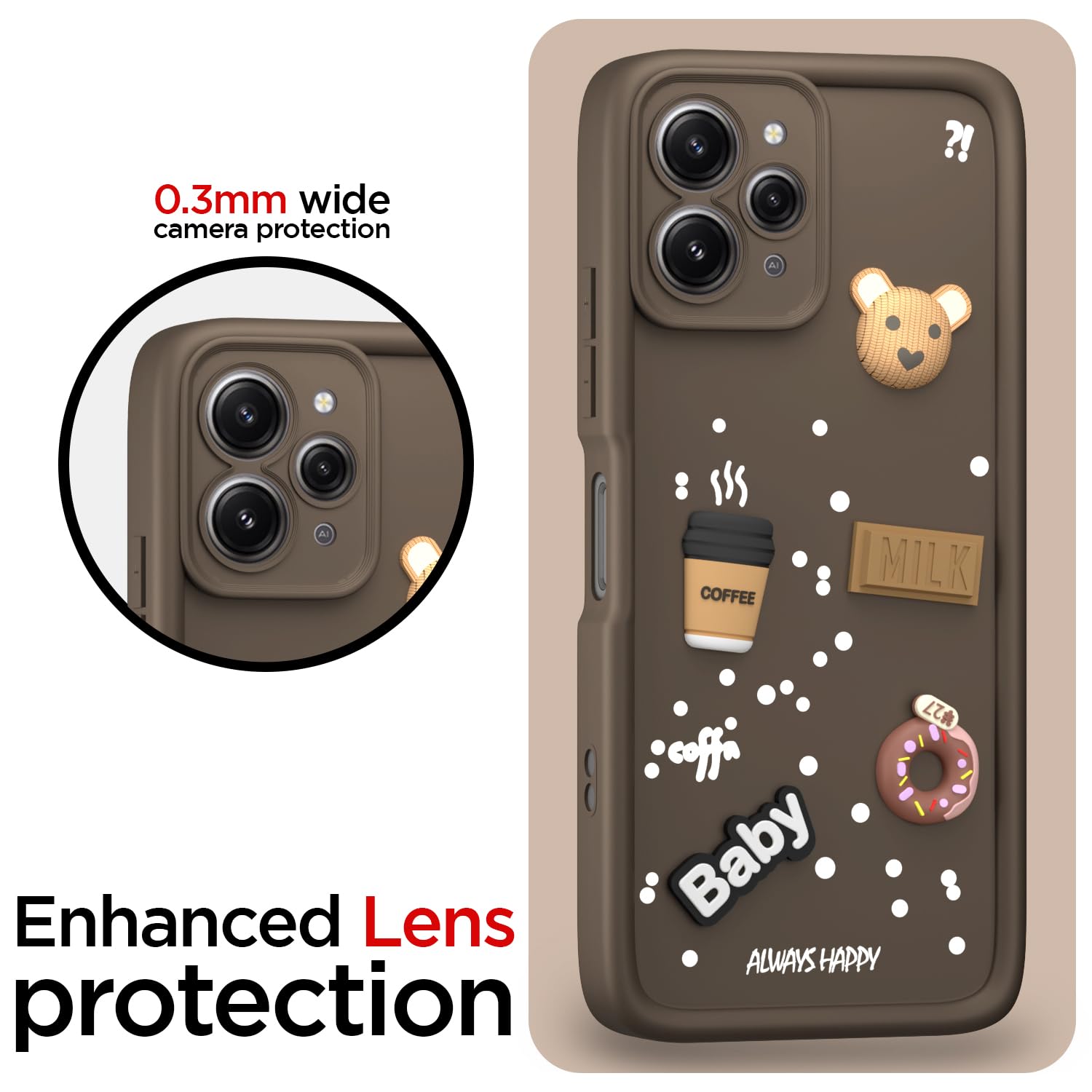 Pikkme brown Silicone phone cover for Redmi 12 4G – photo 5