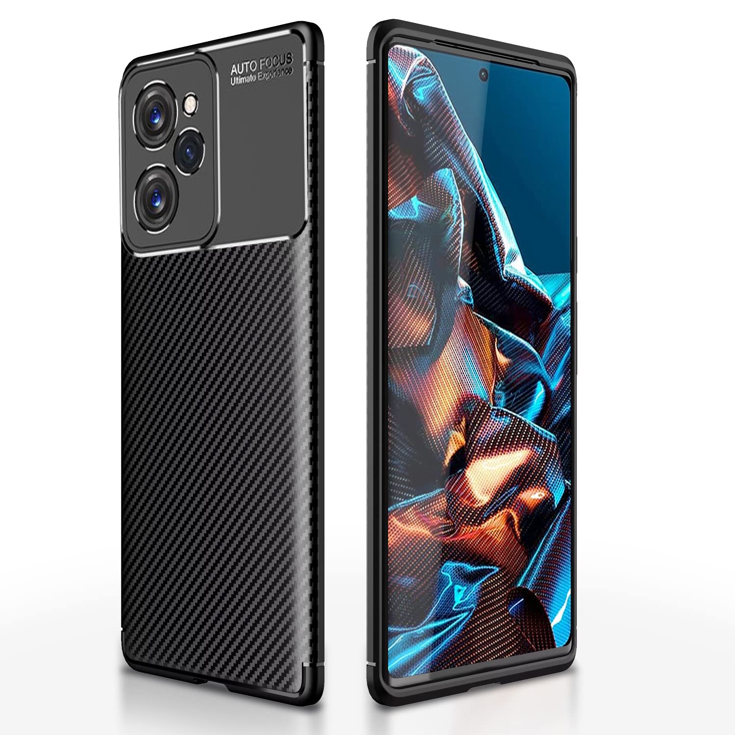 Poco X5 Pro 5G Carbon phone cover in black by Pikkme