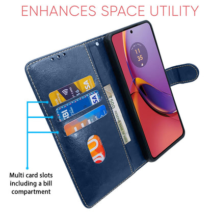 Pikkme blue & brown Magnetic flip cover for Moto G84 5G – photo 3