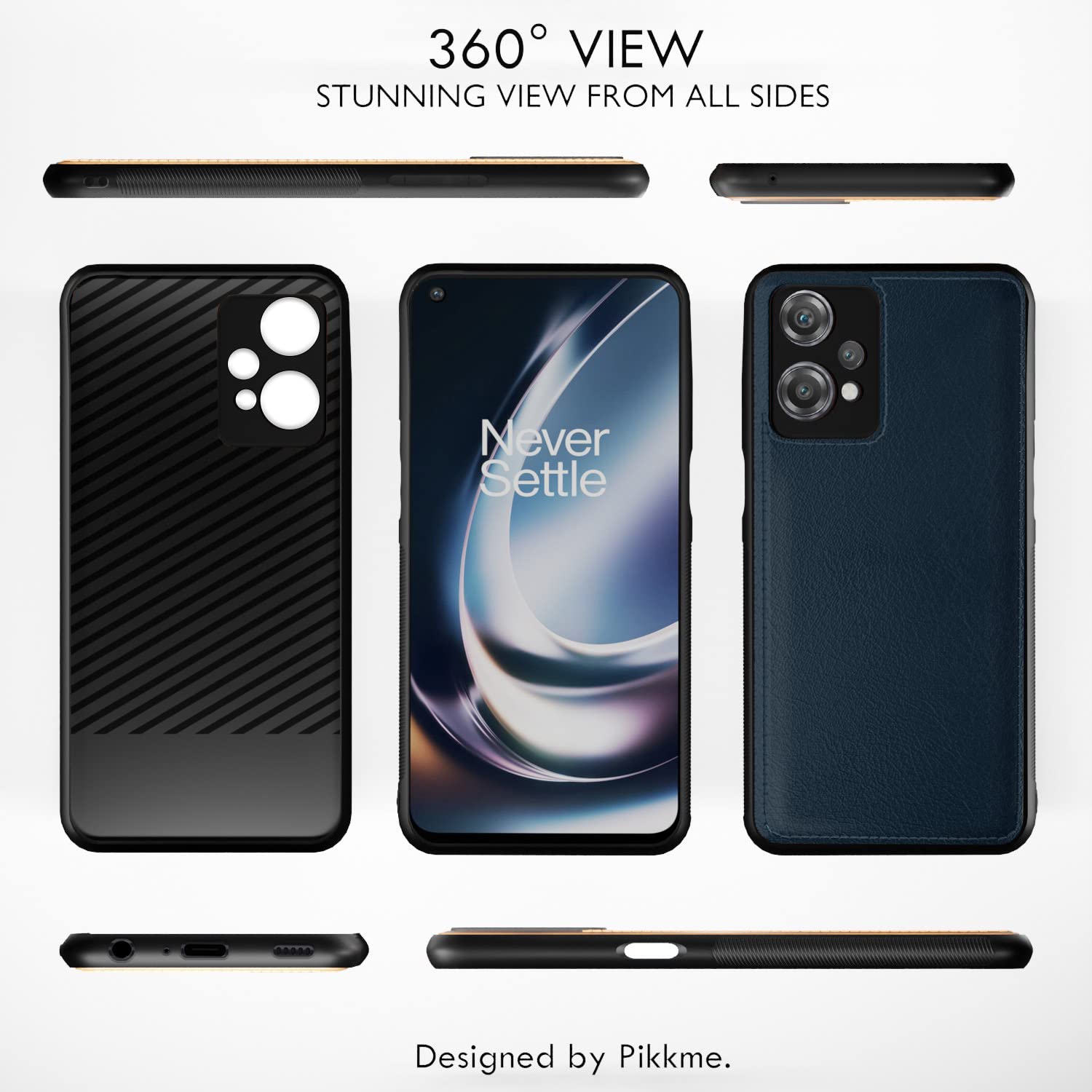 Pikkme Oneplus Nord Ce 2 Lite 5G Leatherback Back Case | Blue