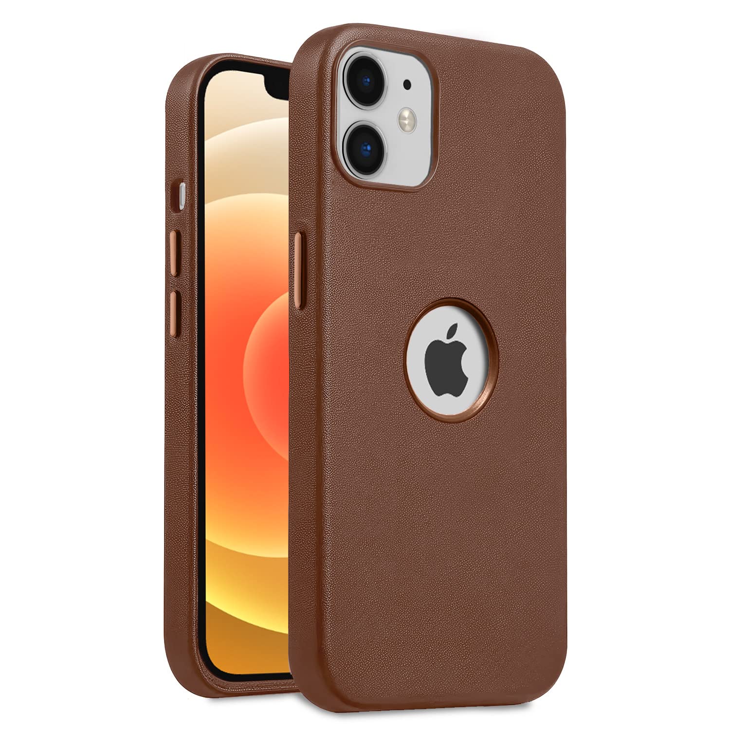 Pikkme iPhone 12/12 Pro Premium Ogleather Back Cover (Umber)