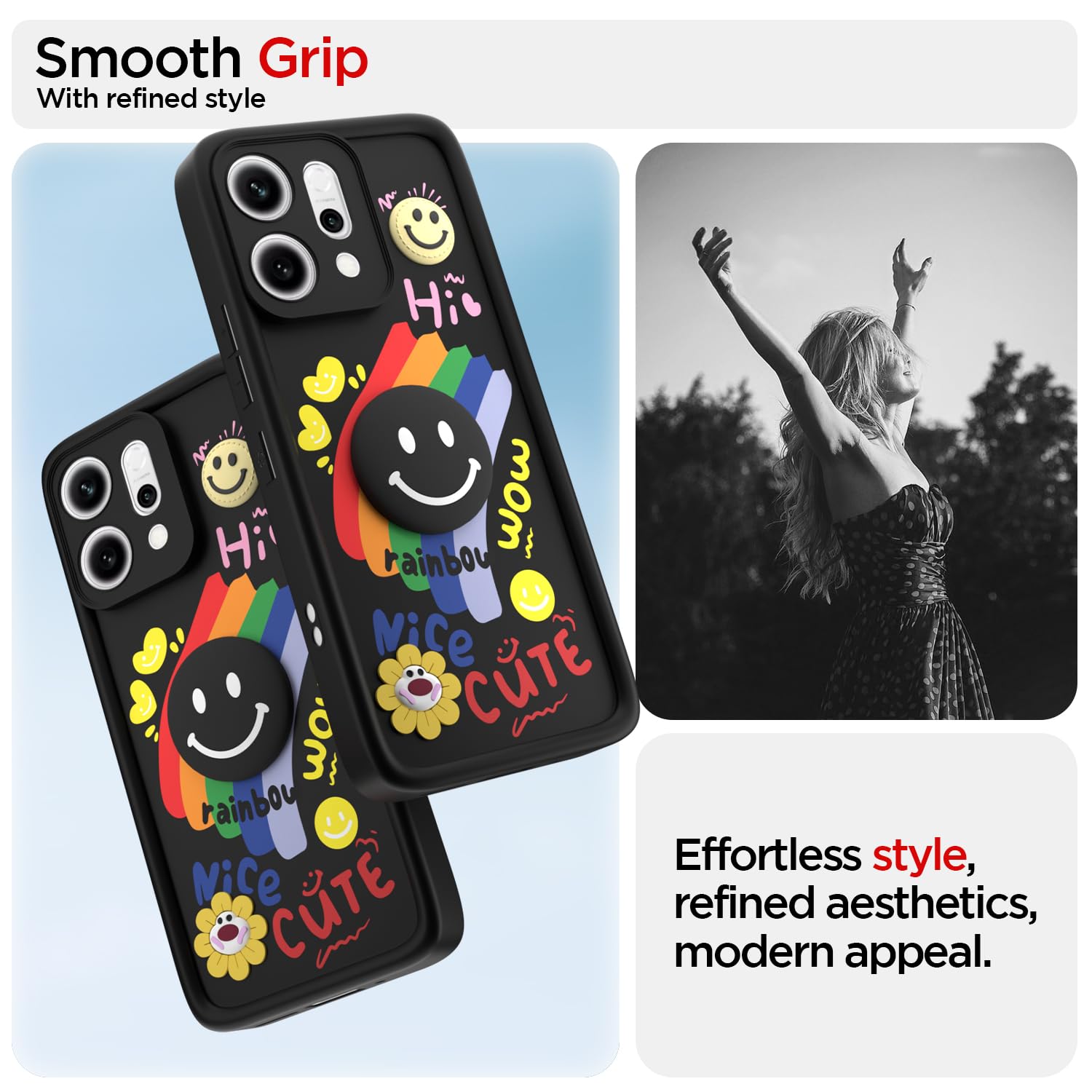 Pikkme Oppo Reno 14 Pro 5G Soft Silicone black mobile back cover – photo 2