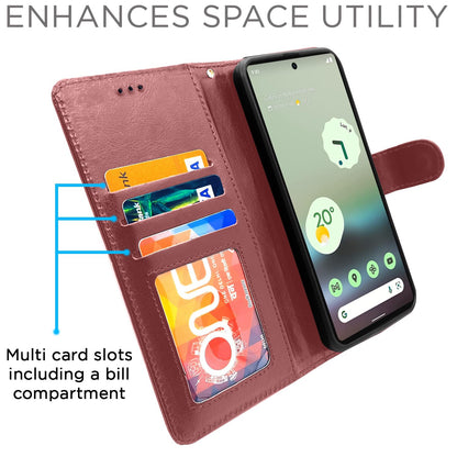 Brown wallet flip cover for Google Pixel 6a – Pikkme – photo 5
