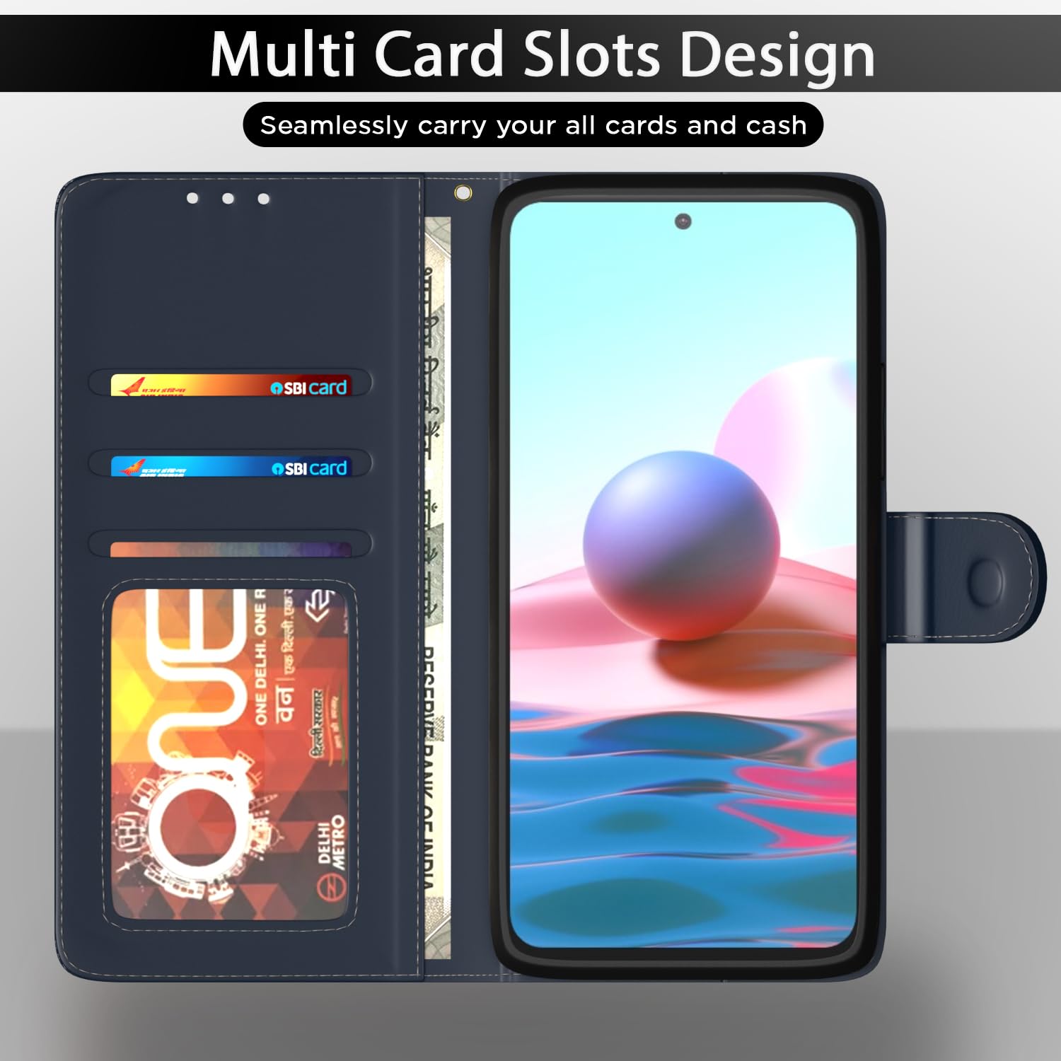 Blue wallet flip cover for Redmi Note 10/10s/11 SE – Pikkme – photo 5
