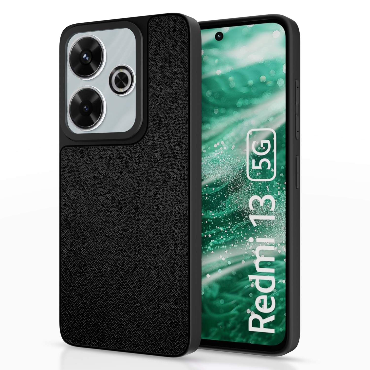 Redmi 13 5G / Poco M6 Plus 5G Indian Leather Back Cover -Black