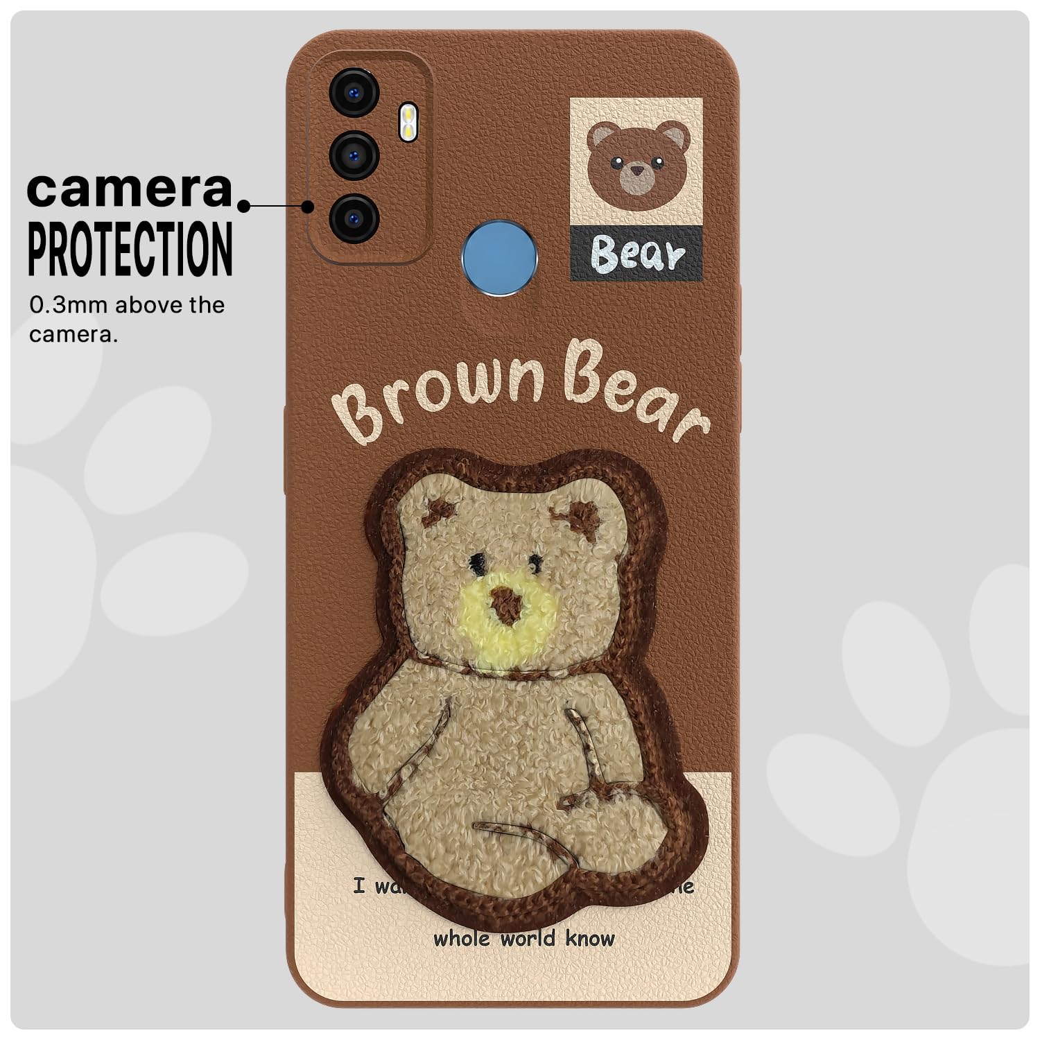 Oppo A53 4G Plush Patch mobile cover in brown by Pikkme – photo 6