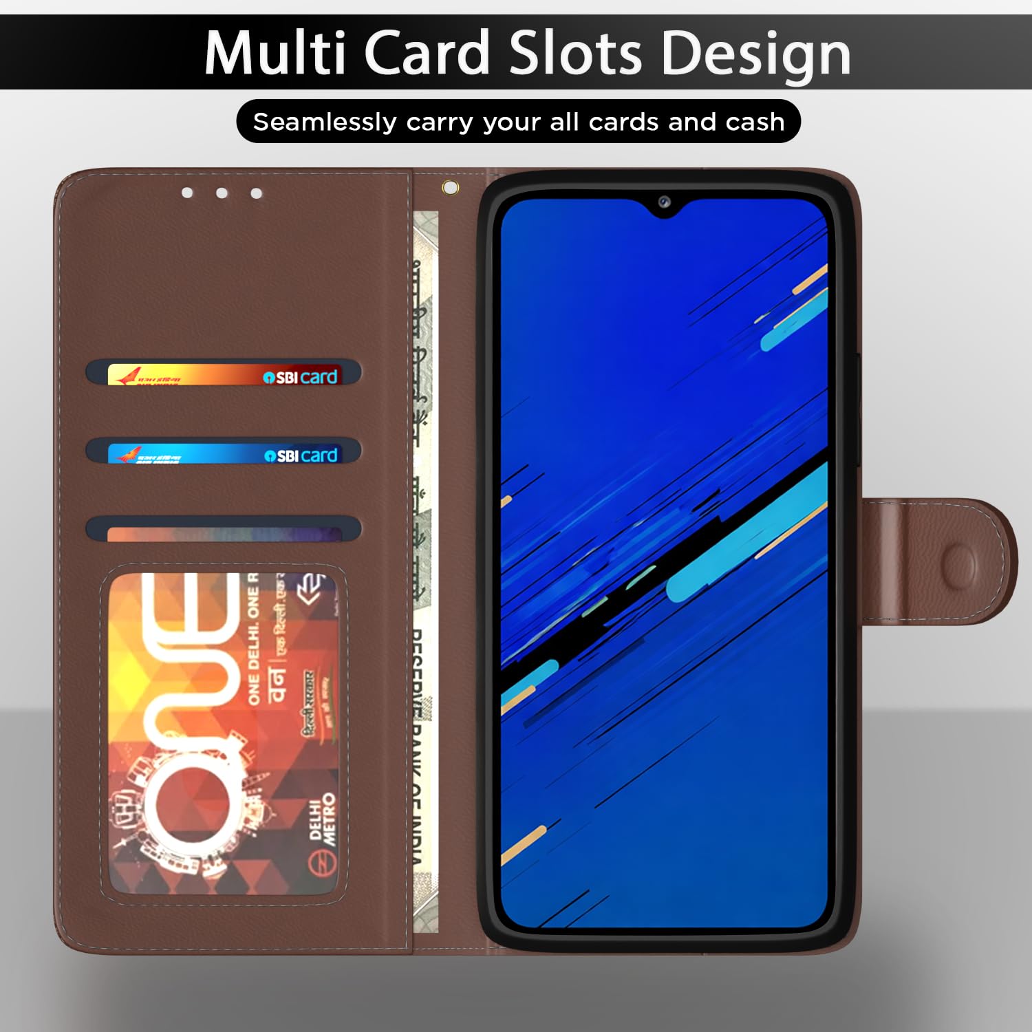 Tan Wallet flip cover for Redmi 15A 5G – Pikkme – photo 5