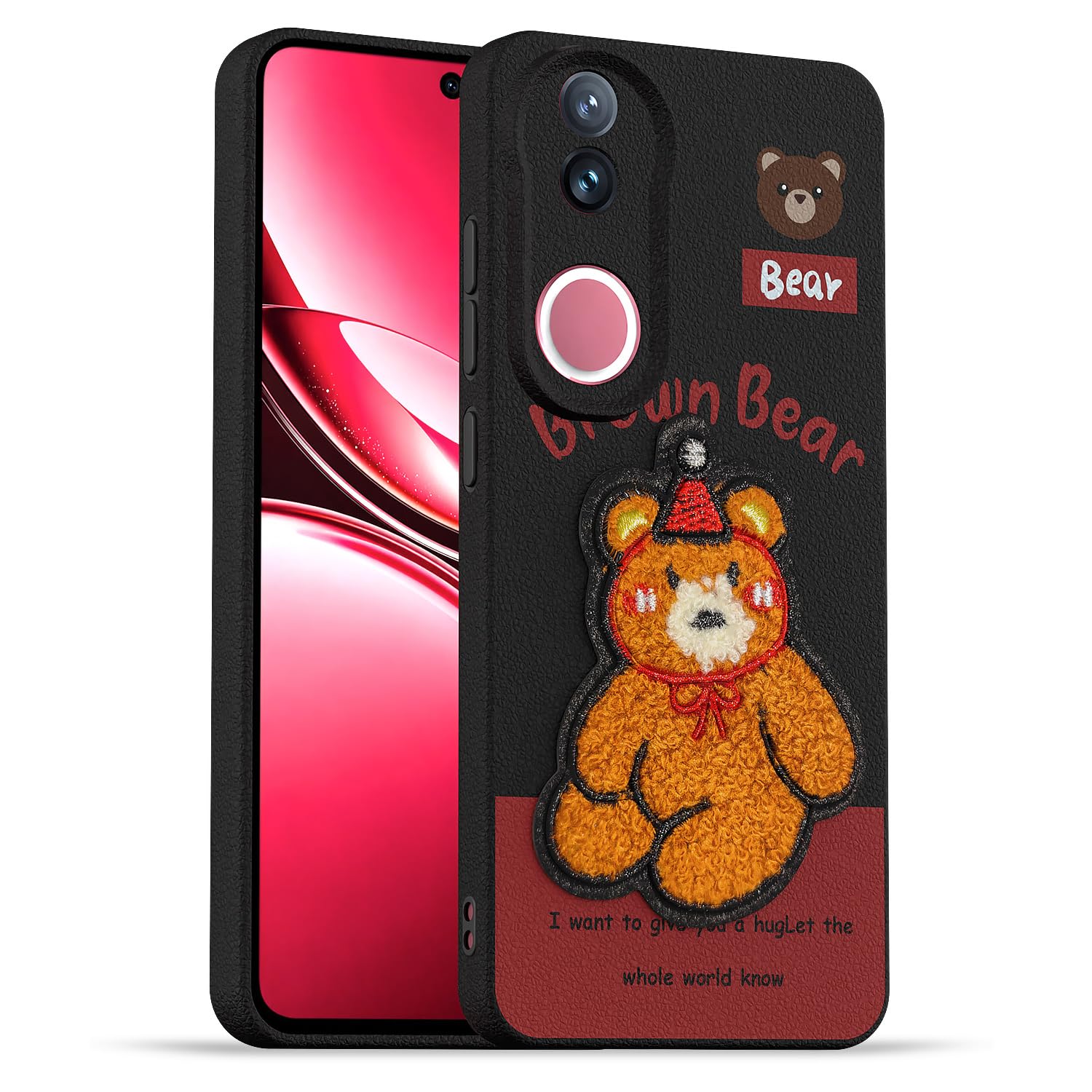 Pikkme iQOO Z10R/Vivo V50/V50e/T4R 5G Plush Patch cherry mobile cover