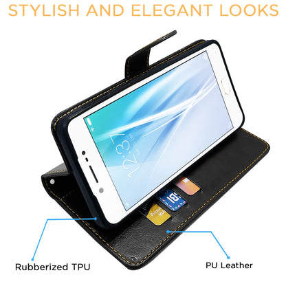 Pikkme black & brown Magnetic mobile flip cover for Vivo V5/V5s – photo 5