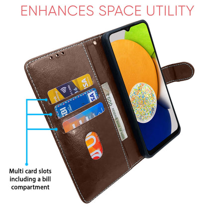 Samsung A03 Magnetic flip cover in brown & coffee by Pikkme – photo 3