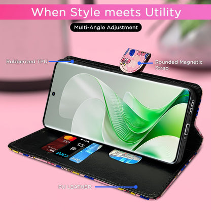 Pikkme pink flower Wallet wallet flip cover for Vivo V40e/iQOO Z9s 5G – photo 5