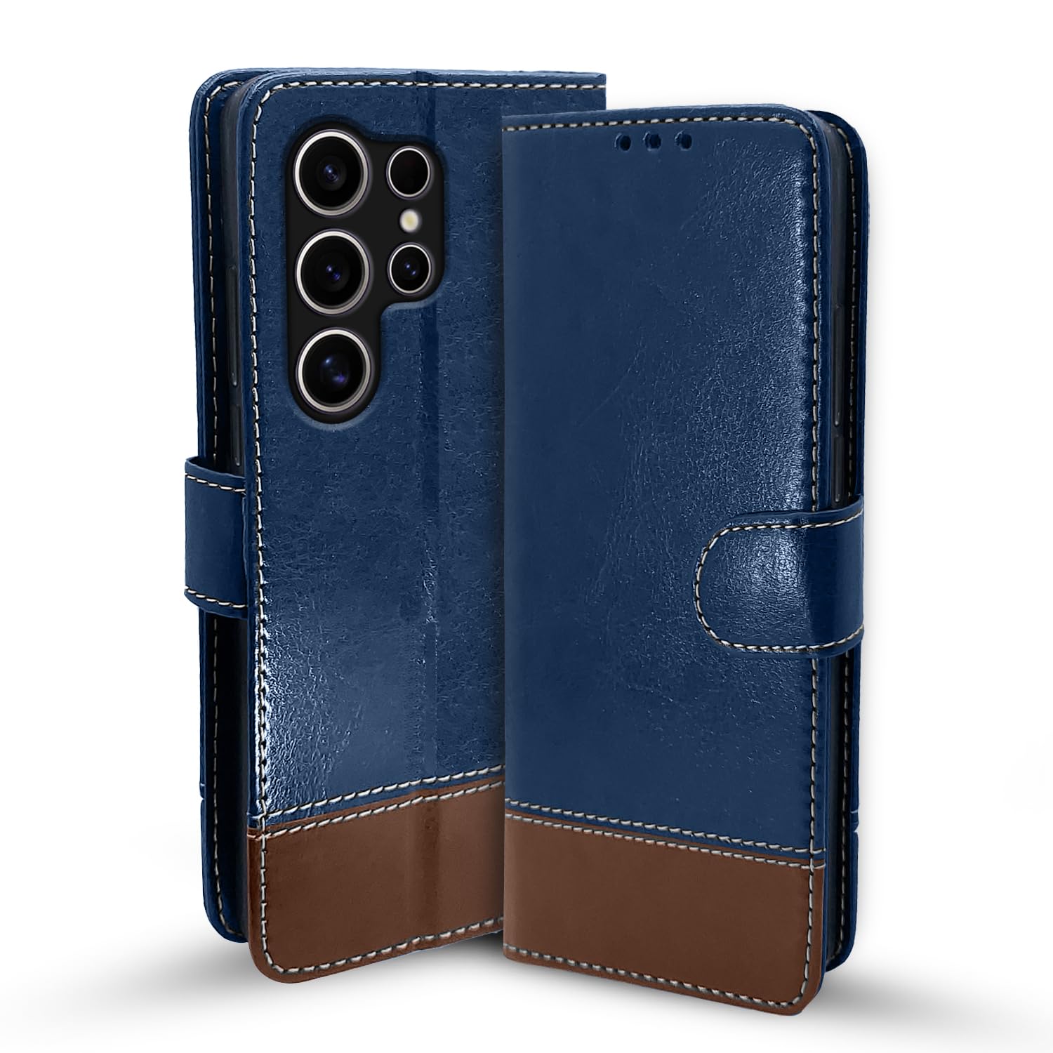Pikkme Samsung S24 Ultra 5G blue & brown flip case