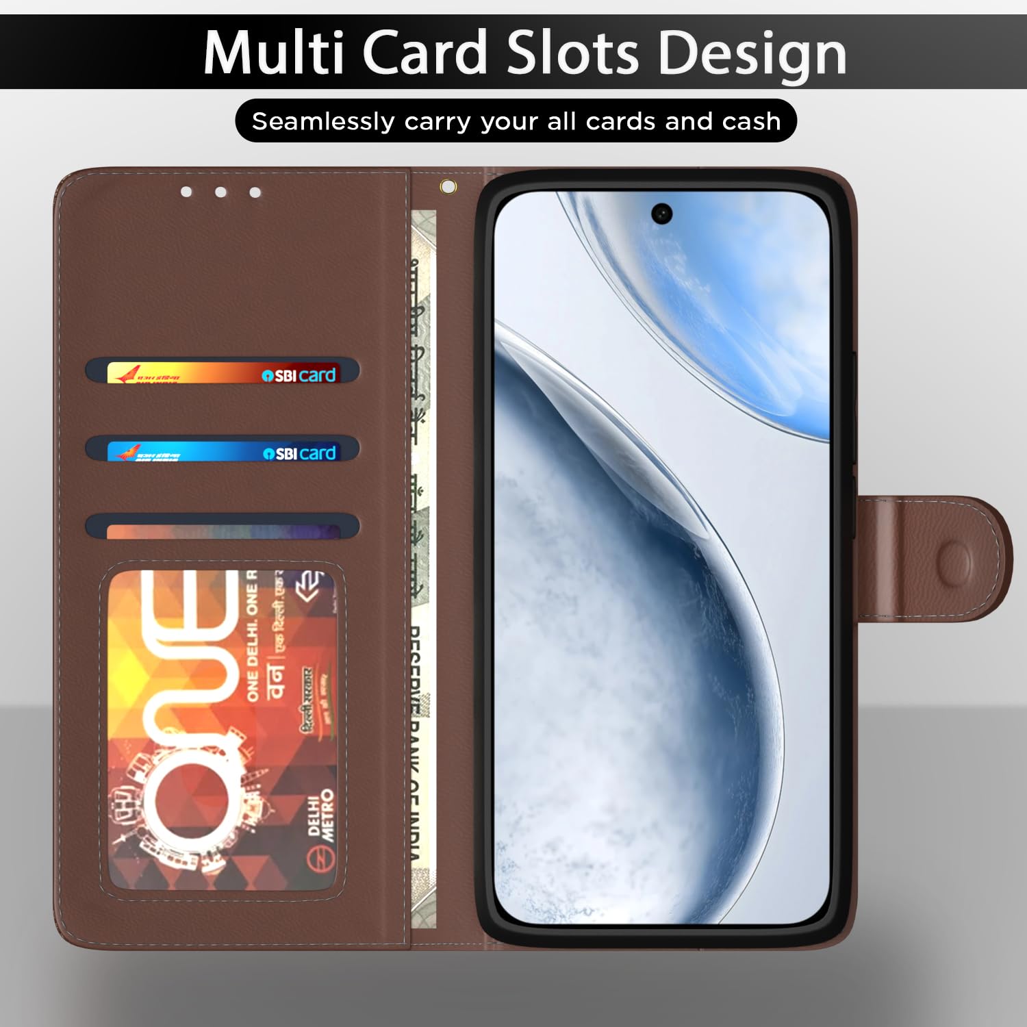 Tan flip cover for Vivo X200 FE 5G – Pikkme – photo 5