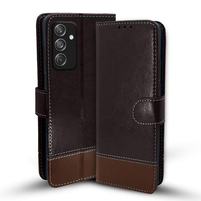 Pikkme Samsung M55/M55s/F55 5G Magnetic coffee & brown wallet flip cover