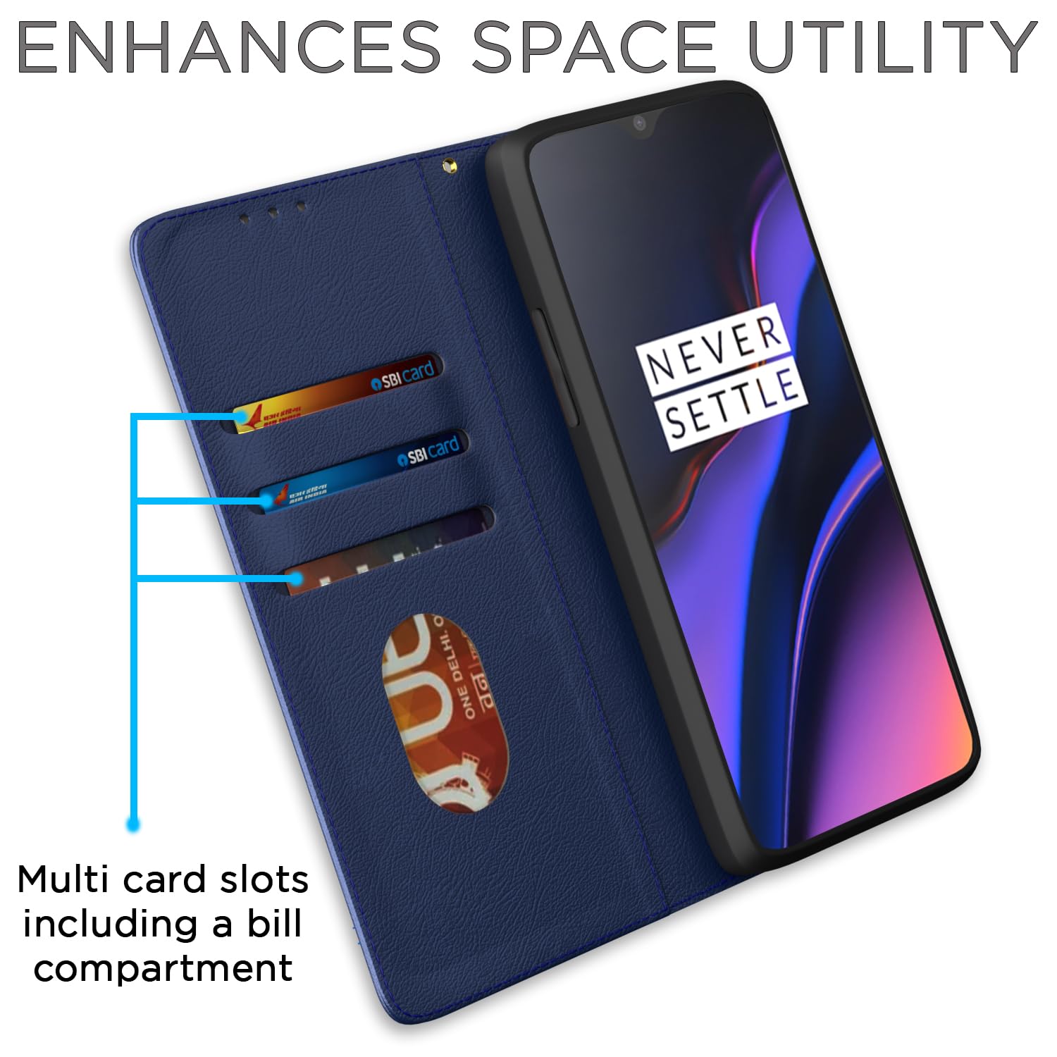 Blue flip case for OnePlus 6T/7 – Pikkme – photo 3