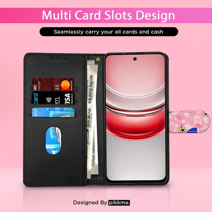 Realme Narzo 80x/P3x/14X 5G Wallet flip case in pink flower by Pikkme – photo 2