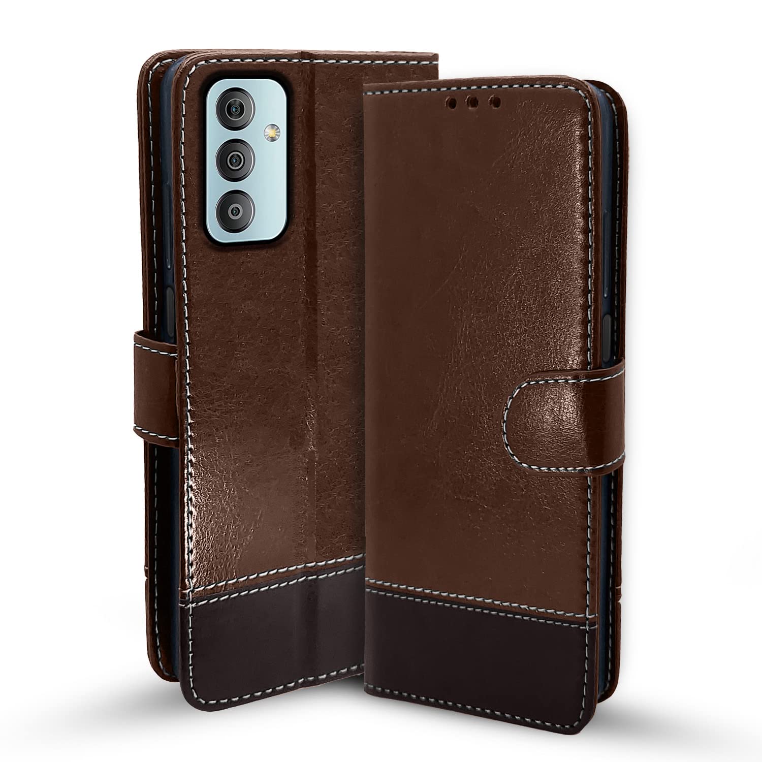 Pikkme brown & coffee flip case for Samsung F13