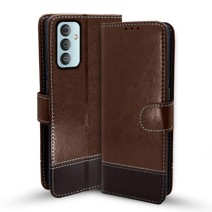 Pikkme brown & coffee flip case for Samsung F13