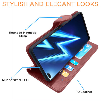 Pikkme Realme 6 Pro brown mobile flip cover – photo 5