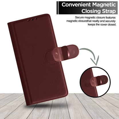 Pikkme Motorola Moto Edge 60 fusion 5G  Vintage Flip Cover (Brown)