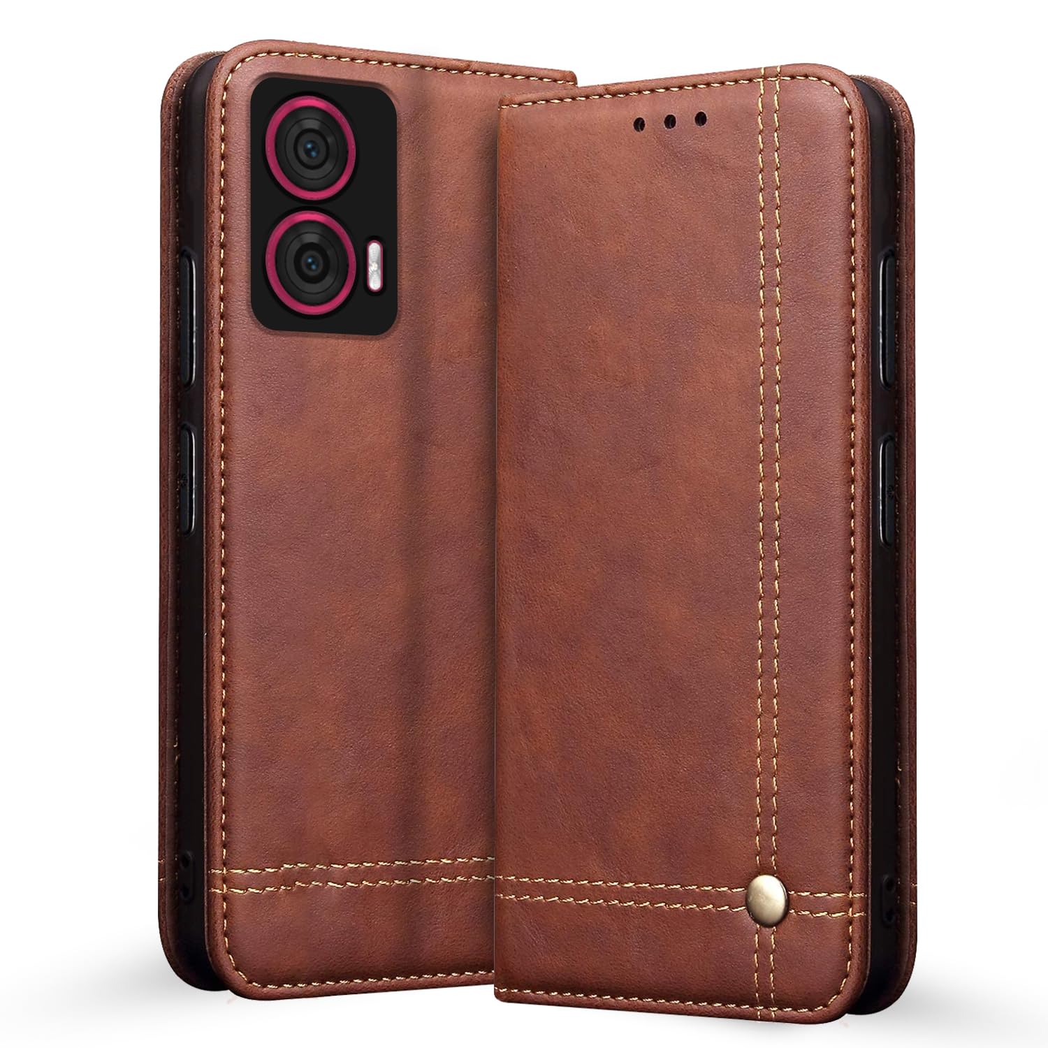 Pikkme Moto Edge 50 Fusion 5G Magnet Flip Cover (Brown)