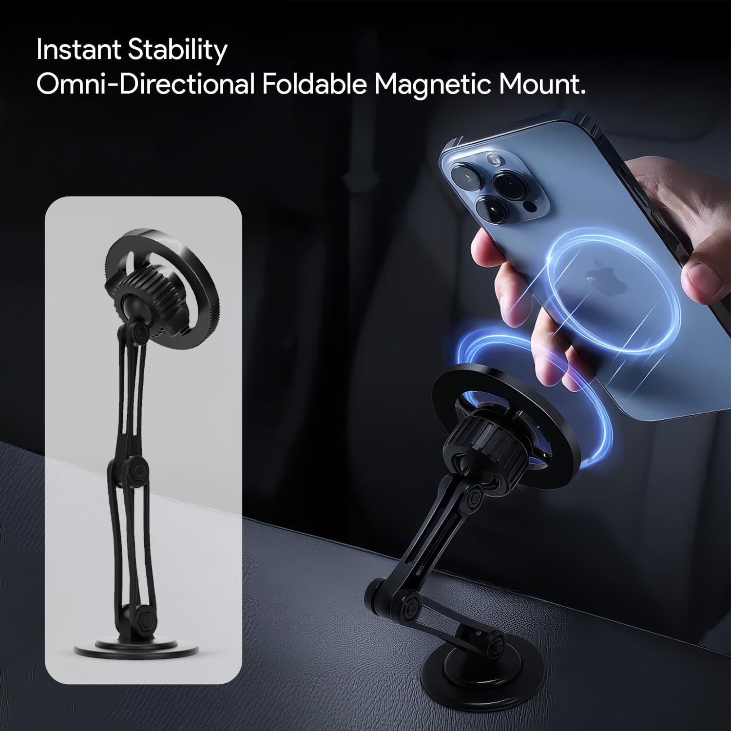 Pikkme 360° PRO Magnetic Car Phone Holder Universal Sticky Mount | Secure Grip & Stylish Design
