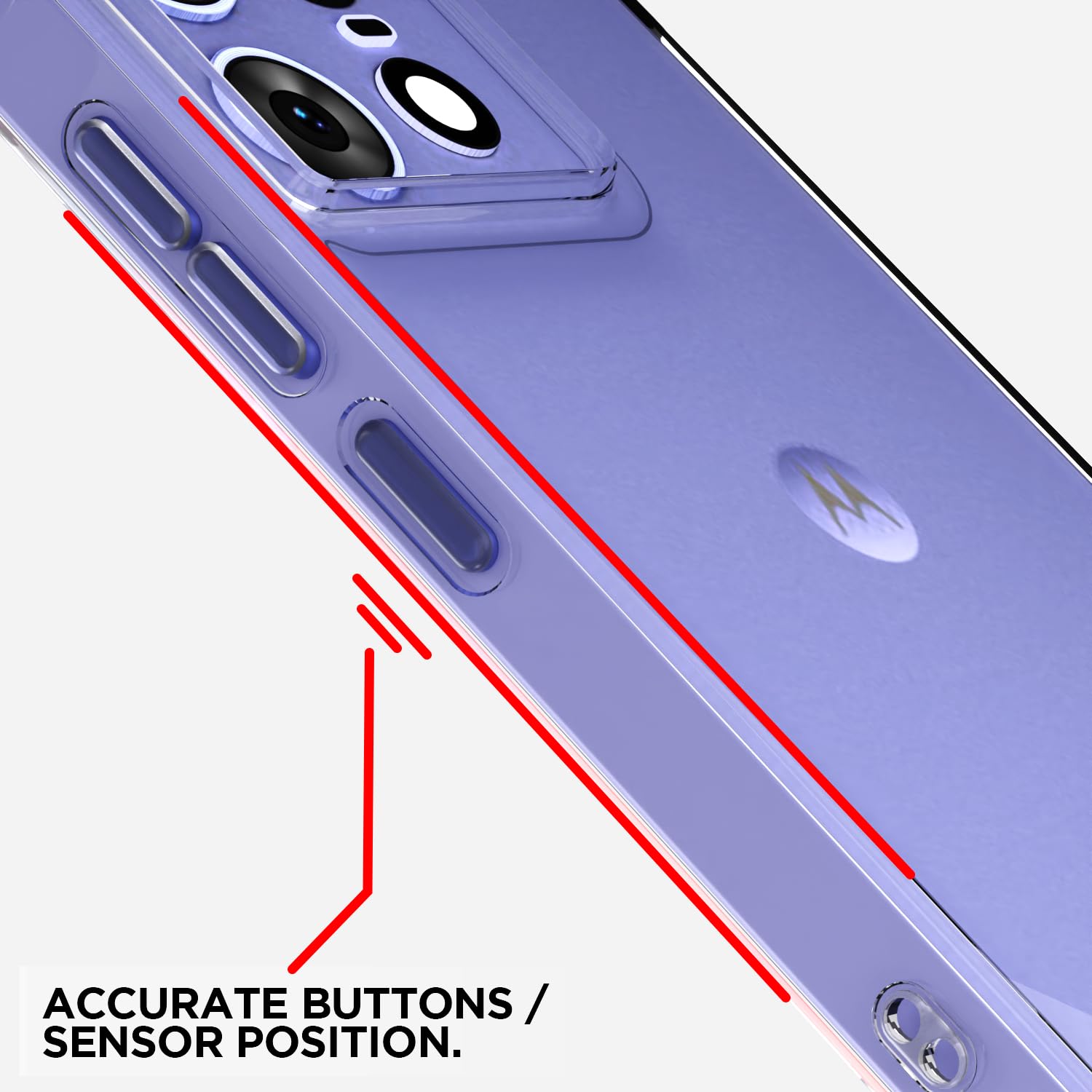 Pikkme Motorola Moto Edge 50 Pro 5G PC + TPU Crystal Clear Back Cover (Transparent)