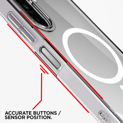 Pikkme Samsung Galaxy A26 5G Mag-Safe Shockproof PC + TPU Back Cover (Transparent)