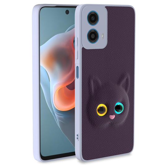 Pikkme Moto G34 5G Kitty Back Cover (Purple)