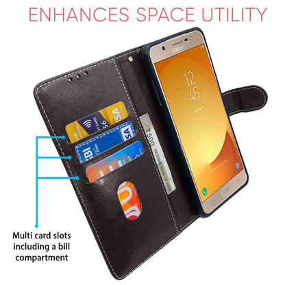 Coffee & brown Magnetic flip cover for Samsung J7 Max – Pikkme – photo 3