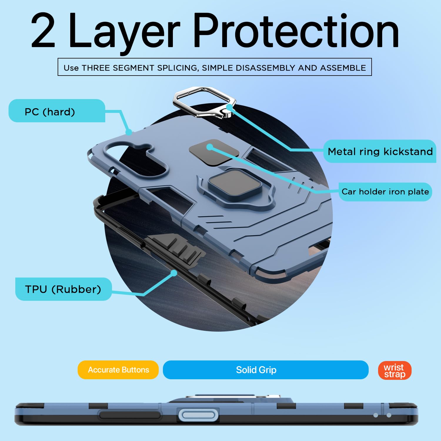 Pikkme Samsung M35 5G blue mobile back cover – photo 2