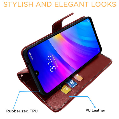 Redmi 7/Y3 wallet flip cover in brown & coffee by Pikkme – photo 5
