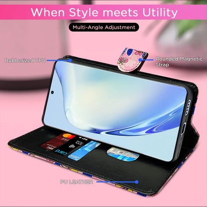 Vivo V27/V27 Pro 5G Wallet wallet flip cover in pink flower by Pikkme – photo 5