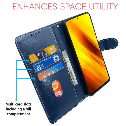 Pikkme Poco X3 blue & brown flip cover – photo 3