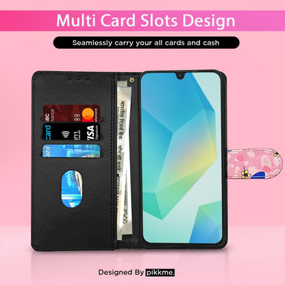 Samsung A16 5G Wallet flip cover in pink flower by Pikkme – photo 2