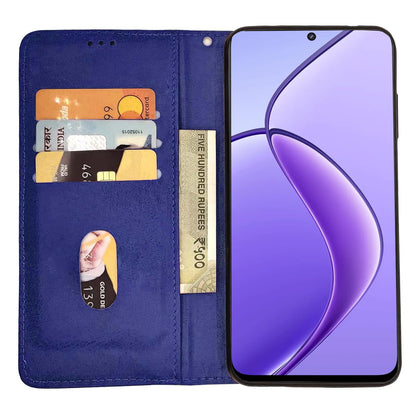 Blue Magnetic wallet flip cover for Realme Narzo 70x 5G/N65/13/12/12X 5G/C65 – Pikkme – photo 2