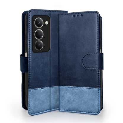 Redmi 15 5G flip cover in navy & light blue by Pikkme