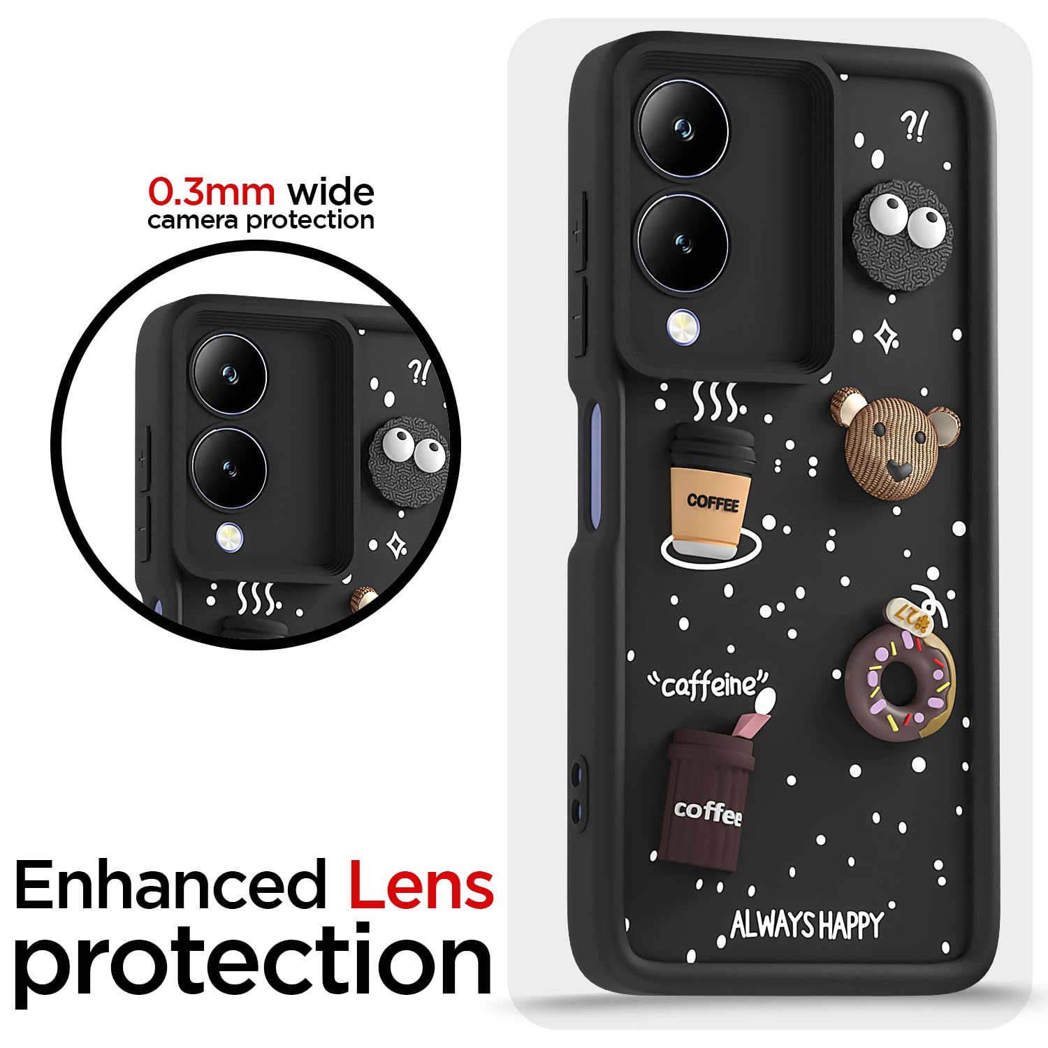 Pikkme black mobile back cover for Vivo Y17s/Y28/3D – photo 5