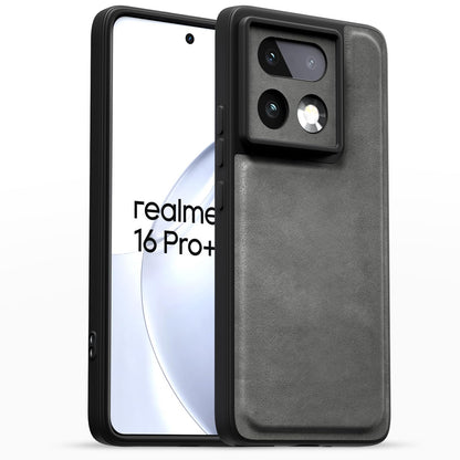 Realme 16 Pro Plus 5G Leather mobile cover in grey by Pikkme