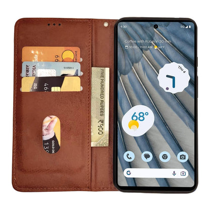 Google Pixel 7A Magnetic flip case in brown by Pikkme – photo 3