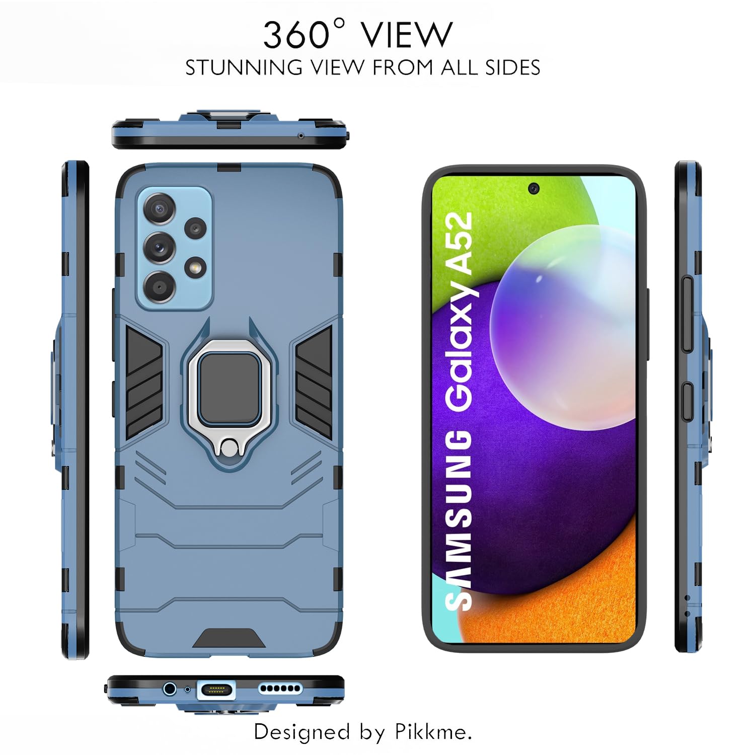 Pikkme Samsung Galaxy A52 / Samsung Galaxy A52s D5 Tough Armor Back Cover | Blue