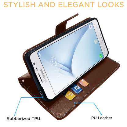 Brown & coffee Magnetic mobile flip cover for Samsung J2 (2016) – Pikkme – photo 5