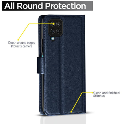 Pikkme Samsung Galaxy M32 4G / M32 Prime / F22 4G Flip Cover (Blue)