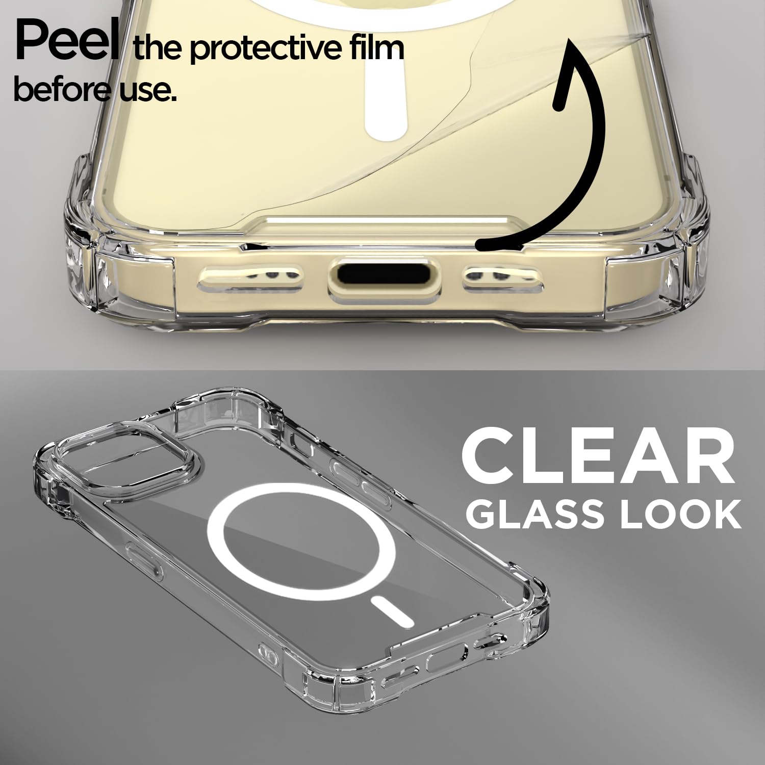 Transparent mag-safe MagSafe phone cover for iPhone 15 – Pikkme – photo 3