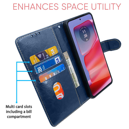 Blue & brown Magnetic flip cover for Moto Edge 50 Pro 5G – Pikkme – photo 4