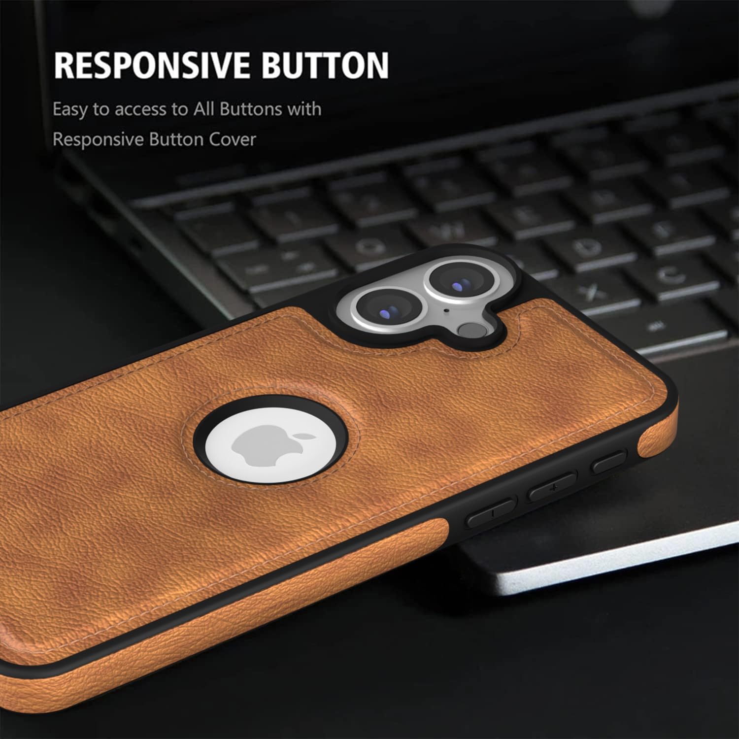 Pikkme iPhone 16 Flexible Pu Leather Back Cover (Brown)