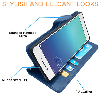 Pikkme blue wallet flip cover for Oppo A37 – photo 5