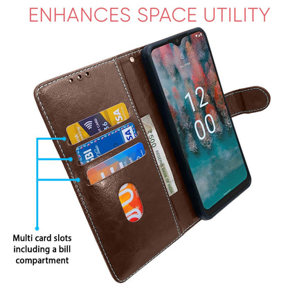 Pikkme Nokia C12/C12 Pro brown & coffee flip case – photo 3